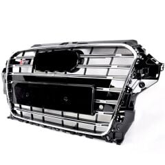 Audi A3 S3 2012-2016 Uyumlu Yedek Parça Kromlu Siyah Panjur