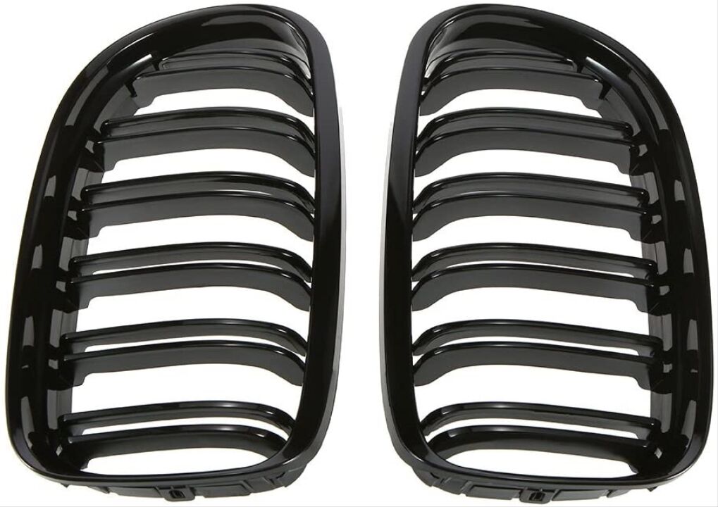 Bmw E90 2008-2011 Uyumlu Yedek Parça Çift Çizgi Böbrek - Piano Siyah