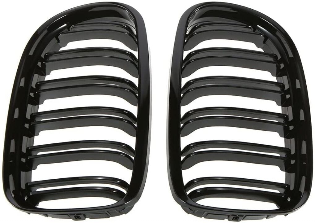 Bmw E90 2005-2007 Uyumlu Yedek Parça M3 Çift Çizgi Böbrek - Piano Siyah