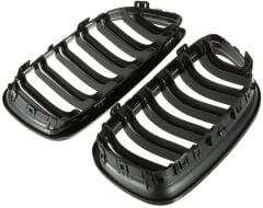 Bmw E90 2005-2007 Uyumlu Yedek Parça M3 Çift Çizgi Böbrek - Piano Siyah