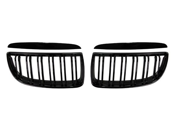 Bmw E90 2005-2007 Uyumlu Yedek Parça M3 Çift Çizgi Böbrek - Piano Siyah