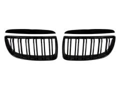 Bmw E90 2005-2007 Uyumlu Yedek Parça M3 Çift Çizgi Böbrek - Piano Siyah