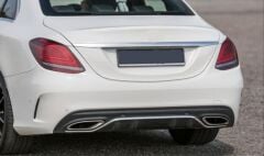 W205 C Serisi İçin Uyumlu Makyajlı AMG Görünüm Arka Tampon Ve Egzoz