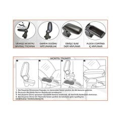 Niken Nissan Juke 2010+ Uyumlu Yedek Parça Araca Özel Kol Dayama Siyah