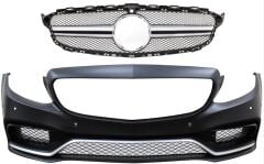 W205 C Serisi İçin C63 Görünüm Ön Tampon Panjur (Silver Trim)