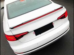 Audi A4 2016-2019  Uyumlu Yedek Parça Led Spoiler Parlak Siyah