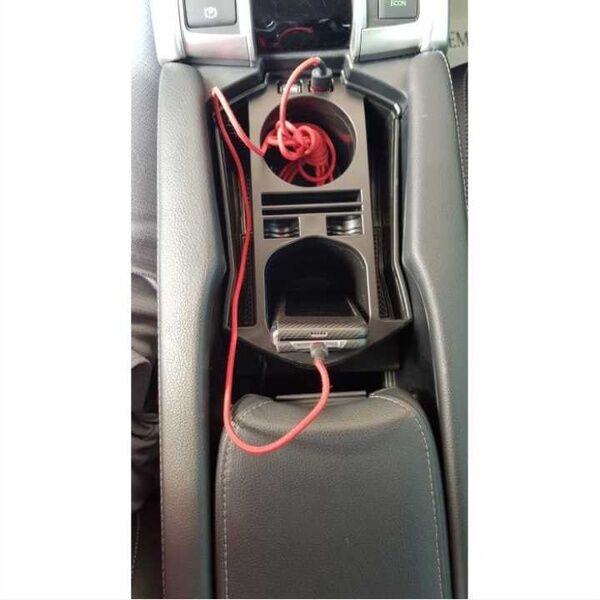 Honda Civic Uyumlu Yedek Parça Fc5 2016-2020 Usb Portlu Orta Konsol Kutusu Siyah