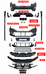 Honda Civic 2022 ve üzeri modeller ile uyumlu Type-R body kit