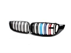 Bmw 4 Serisi F32 İçin Uyumlu Yedek Parça 2013-2019 M4 Görünüm Böbrek Çift Çizgi Panjur M Renk