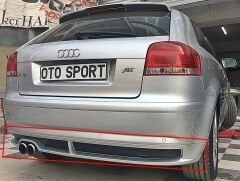 Audi A3 Vorteks Uyumlu Yedek Parça Tek Kapı Arka Tampon Eki