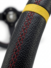 Sparco Spor Direksiyon Ofsetli Siyah Sarı Deri