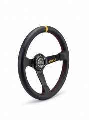 Sparco Spor Direksiyon Ofsetli Siyah Sarı Deri