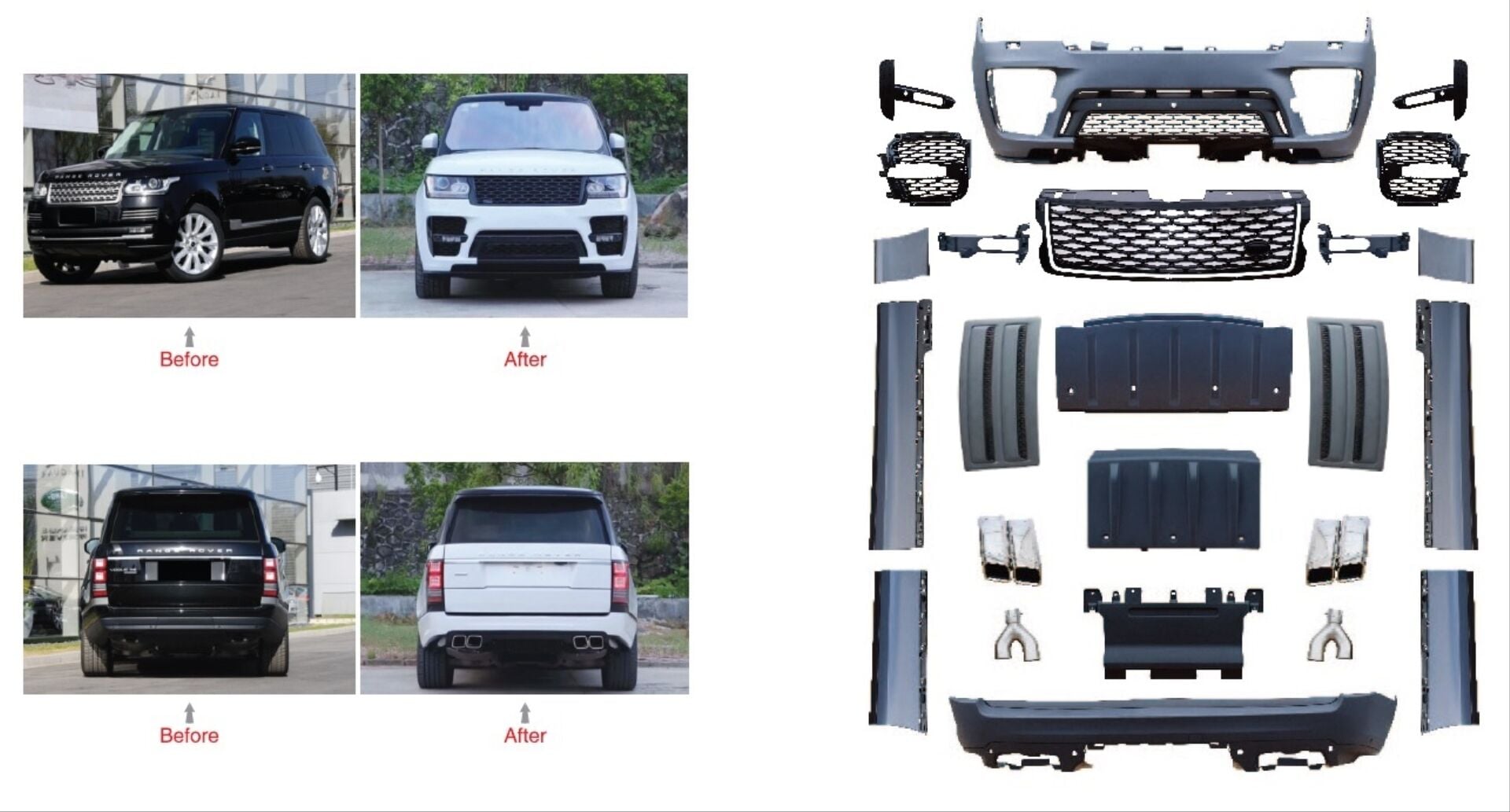 Range Rover Vogue L405 2013-2017 İçin Uyumlu SVO Body Kit