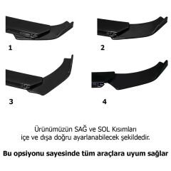 Universal 3 Parça Ayarlanabilir Lip (Plastik)