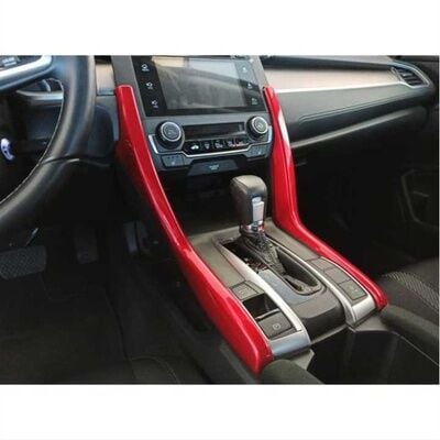 Honda Civic Fc5 Uyumlu Yedek Parça 2016-2020 Vites Konsol Çıta Kaplama Kırmızı