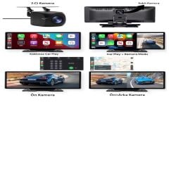 CarPlay & Android Auto Destekli Çift Kameralı Araç İçi Monitör