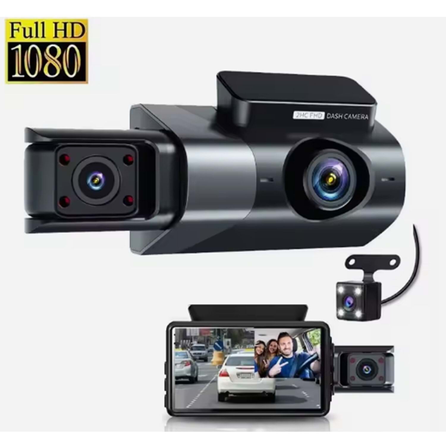 3 Kameralı Araç İçi Güvenlik Kamerası Wifi li