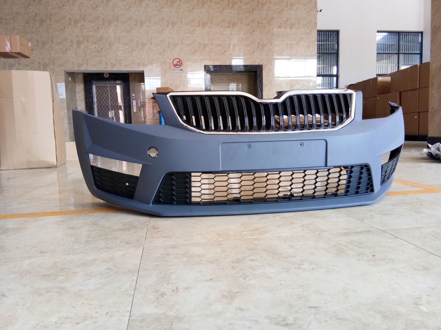 Skoda Octavia 2013-2017 İçin Rs Ön Tampon Panjur Seti (Sis Farları Dahil)