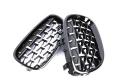 Bmw E60 2004-2009 Uyumlu Yedek Parça Diamond Panjur Böbrek Parlak Siyah