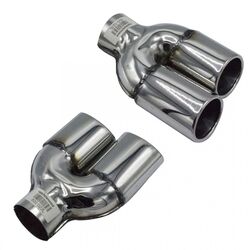 Üniversal Krom Egzoz Ucu Çiftli Özel Sol Çıkış 76×135 800-022L