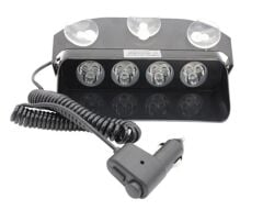 Araç İçi Vantuzlu Kırmızı Mavi Çakar Led Lamba 4 Ledli Yuvarlak Tasarım