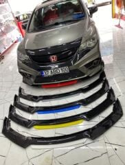 Universal 4 Parça Flaplı Ön Lip Piano Black ABS / (FC5 - KIRMIZI)