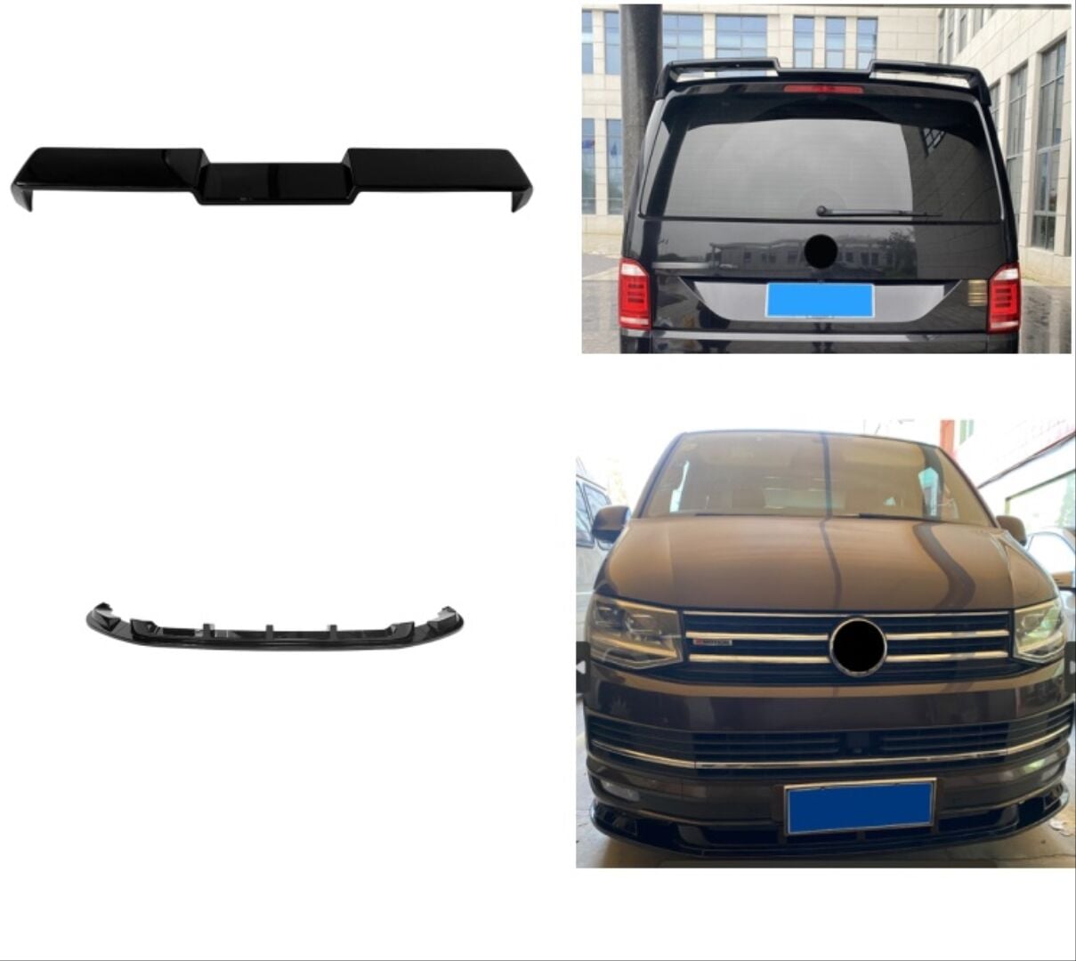 Transporter T6 & Caravelle 2016-2019 İçin Uyumlu Aero Kit Parlak Siyah (Spoiler Dahil)