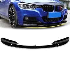 3 Serisi F30 2012-2018 İçin Uyumlu M Sport Ön Lip - Piano Black (3 Parça)