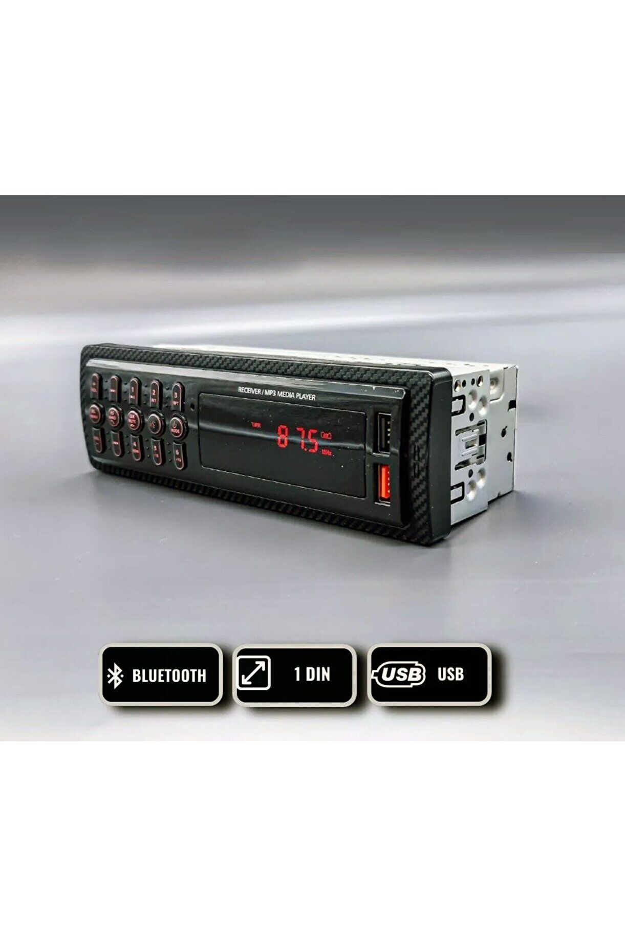 Tek Din Bluetooth Oto Teyp Çift Usb Amfi Çıkışlı