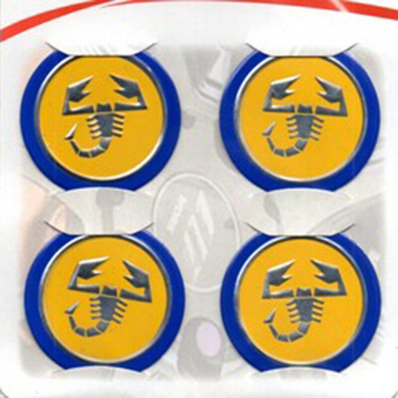 Abarth Sarı Alüminyum Yapıştırma Jant Göbeği 4Lü 60mm