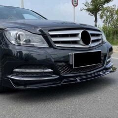W204 2007-2014 C Serisi AMG Uyumlu Ön Lip BRS Piano Black Parlak Siyah