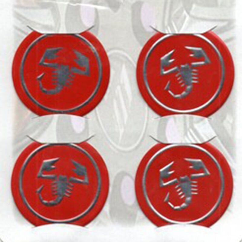 Abarth Kırmızı Alüminyum Yapıştırma Jant Göbeği 4Lü 60mm