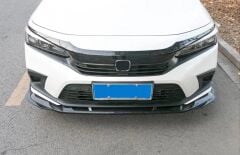Honda Civic FE1 2022+ Uyumlu Piano Black Ön Lip Parlak Siyah 3 Parça