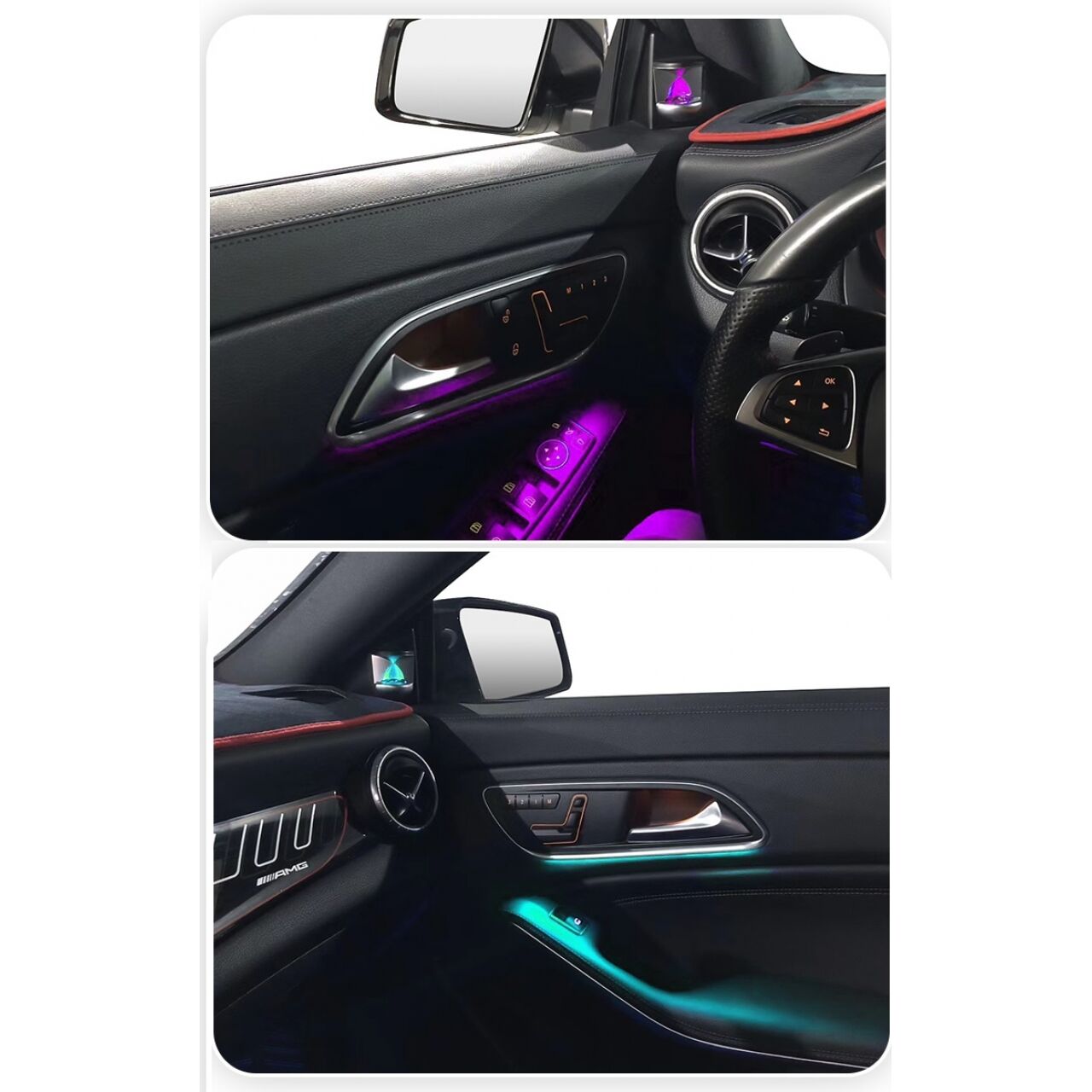 Mercedes B W246 (2012-2016) / A W176 (2014-2018) / CLA W117 (2014-2018) GLA W156 (2014+) Uyumlu Yedek Parça 12 Renk İç Ambiyans Aydınlatma