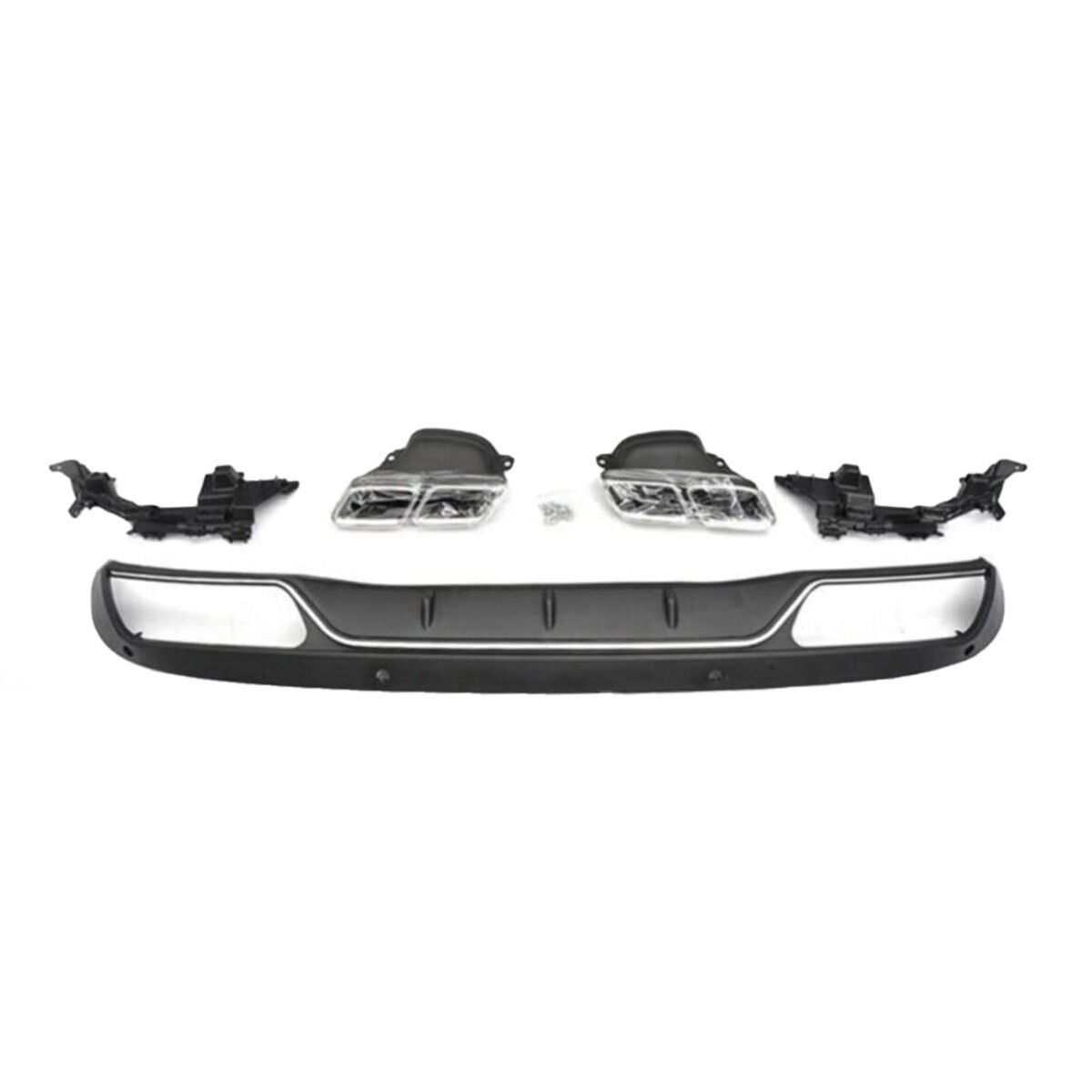 Mercedes C Class W205 2014-2018 Sedan Uyumlu Yedek Parça Difüzör Krom