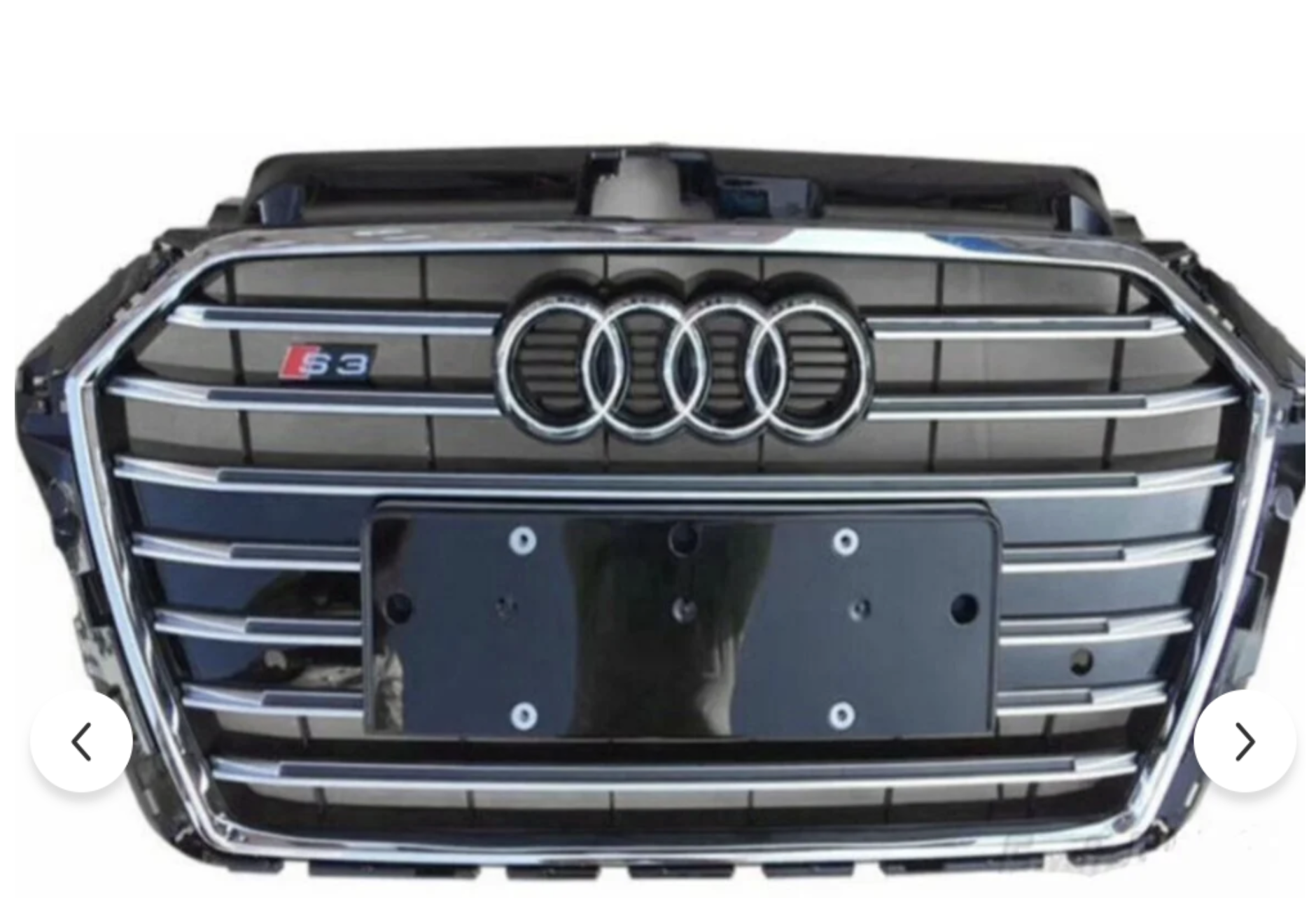 Audi A3 S3 2017-2019 Uyumlu Yedek Parça  Panjur Siyah Krom