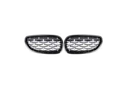 BMW 5 Serisi E60 2004-2009 Uyumlu Diamond Panjur (Böbrek) Piano Black Çerçeve – Ürün Özellikleri -
