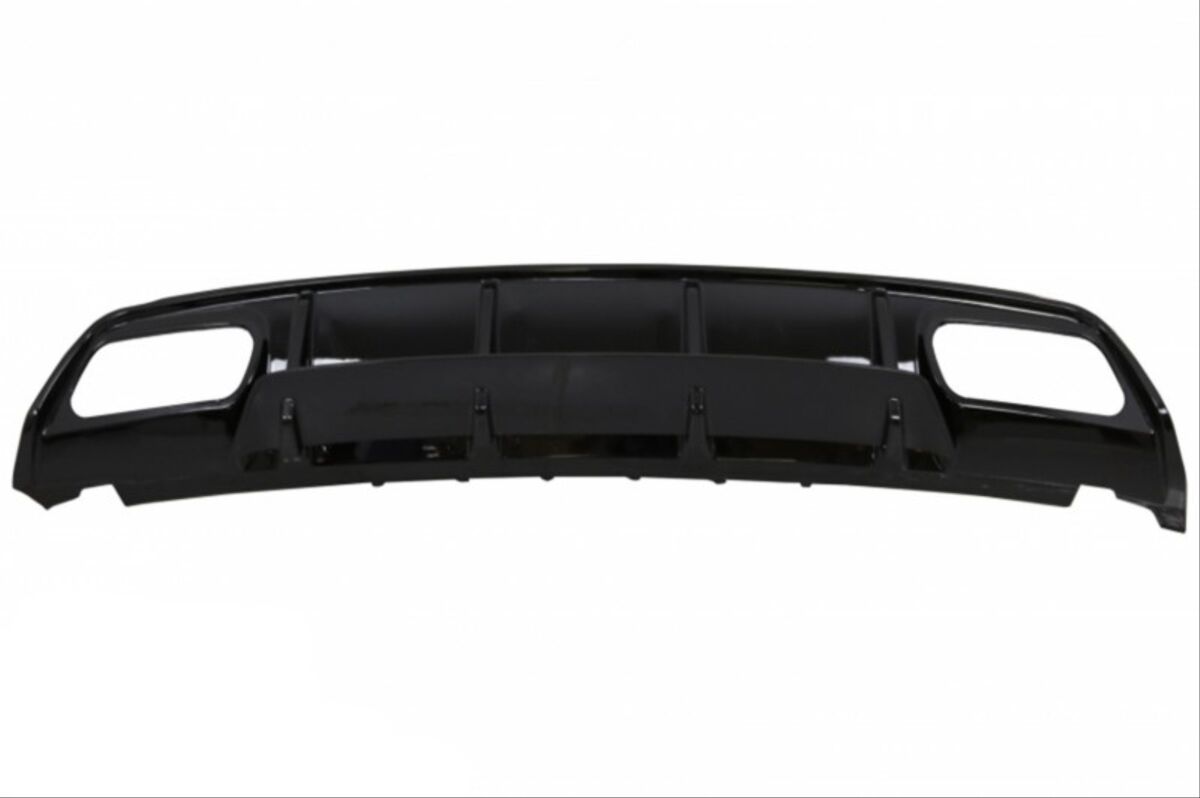 Mercedes W176 2016-2018 A45 Uyumlu Yedek Parça Difüzör & Egzoz Seti (Parlak Siyah) - Siyah Egzoz İle (Amg Paket İçin)