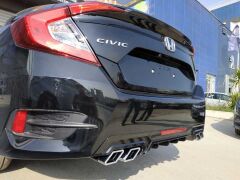 Honda Civic Fc5 Uyumlu Yedek Parça 2016-2020 Difüzör Kare Egzoz Piano Black