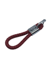 Ford Uyumlu Yedek Parça Örgülü Deri Kayış Anahtarlık Kırmızı