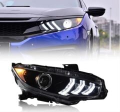 Honda Civic Fc5 Uyumlu Yedek Parça 2016-2021 Animasyonlu Mustang Dizayn Led Far Takımı