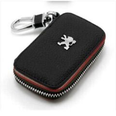 Peugeot  Uyumlu Yedek Parça Fermuarlı Deri Anahtar Kabı