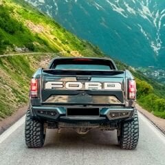 Toyota Hilux Revo 2006+ Uyumlu Yedek Parça Arka Demir Koruma Ledsiz- Rear Bumper Black M20