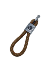 Mercedes İçin Uyumlu Yedek Parça Örgülü Deri Kayış Anahtarlık Kahverengi