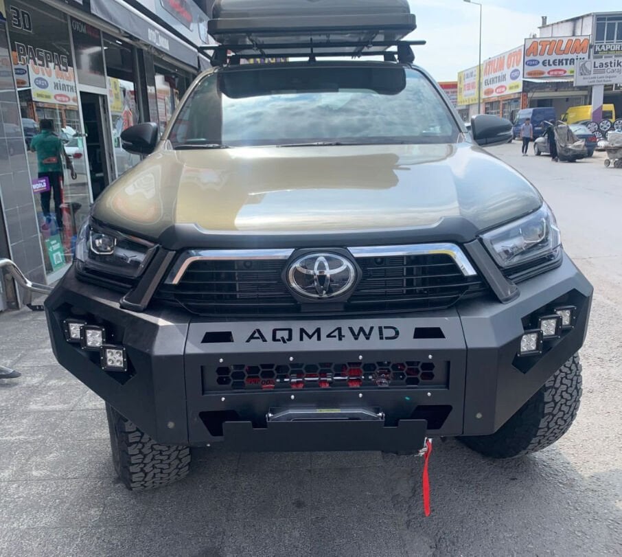 Toyota Hilux 2015-2021 Uyumlu Yedek Parça Off Road Çelik Ön Tampon Koruma AQM4WD M50