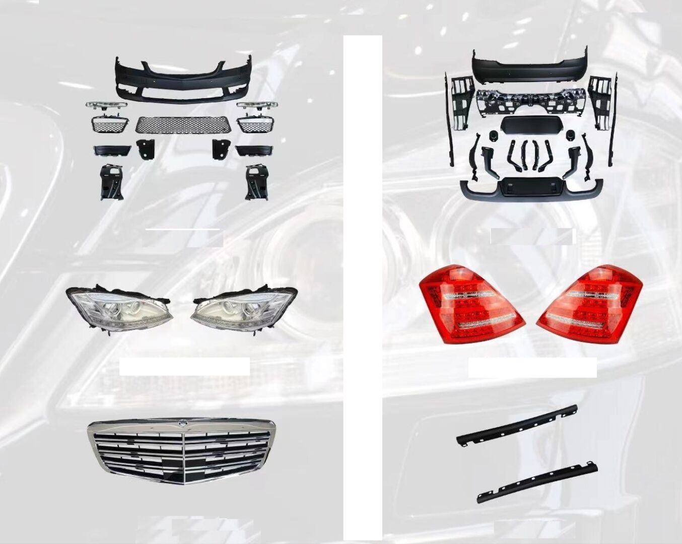 Mercedes W221 S Serisi Uyumlu Yedek Parça S63-S65 Body Kit Far Stop Dahil