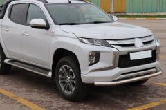 Mitsubishi L200 2007+ Off Road Ön Tampon Koruma Demiri Krom (Tekli Bıyık) AQM4WD PST19