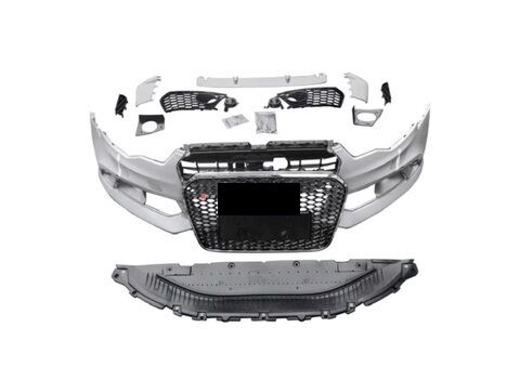 Audi A6 2012-2014 İçin Uyumlu Yedek Parça RS6 Ön Tampon Panjur Seti (Krom Çerçeve)
