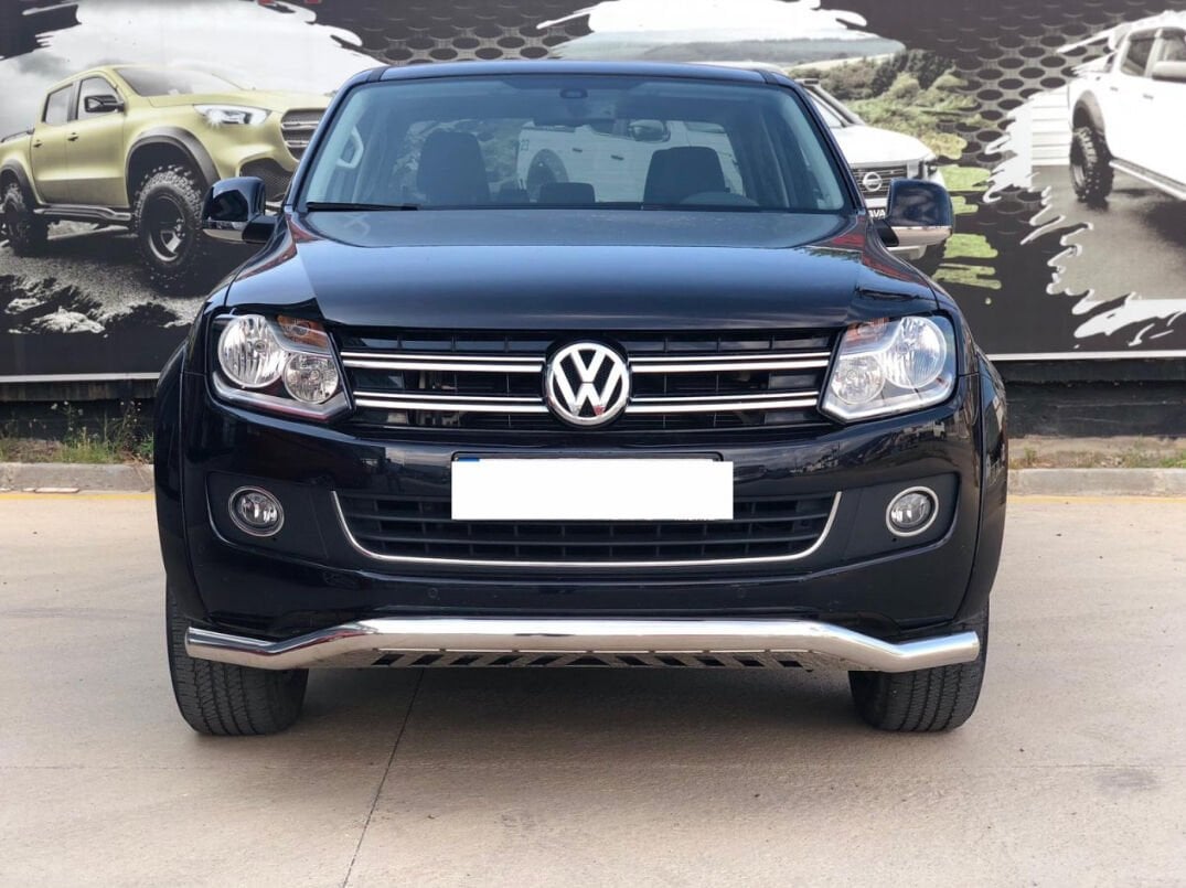 Volkswagen Amarok Uyumlu Yedek Parça 2010+ Off Road Saclı Ön Koruma Ön Tampon Koruma Demiri Krom GloPlus AQM4WD