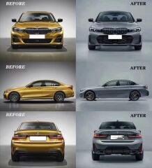Bmw 3 Serisi 2019+ G20 İçin 2022 + Facelift Body Kit (Ön-Arka-Yan-Panjur-Egzoz-Far)